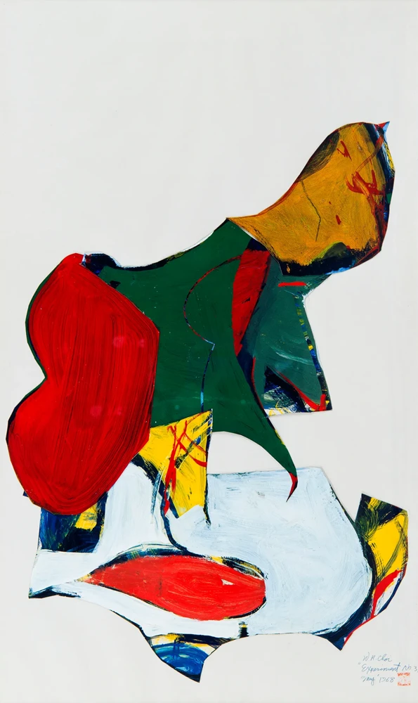 崔郁卿，《實驗第3號》，1968，紙本拼貼、木板，134×80cm。©韓國國立現代美術館典藏-圖片